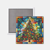 Feestelijk Glas in lood Kerst Magneet (Voorkant / Achterkant)