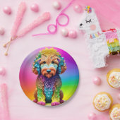 Feestelijk Goldendoodle Puppy Childs Verjaardagsfe Papieren Bordje (Feest)
