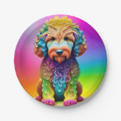 Feestelijk Goldendoodle Puppy Childs Verjaardagsfe Papieren Bordje (Voorkant)