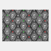 Feestelijk Gotische Schedel Kerst Wrapping Papier Inpakpapier Vel (Voorkant 3)
