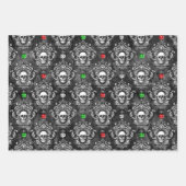 Feestelijk Gotische Schedel Kerst Wrapping Papier Inpakpapier Vel (Voorkant 2)