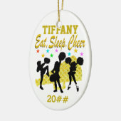 FEESTELIJK GOUD GEPERSONALISEERD KERSTORNAMENT KERAMISCH ORNAMENT (Links)