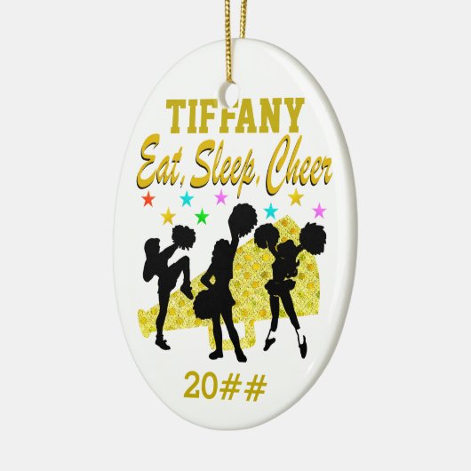 FEESTELIJK GOUD GEPERSONALISEERD KERSTORNAMENT KERAMISCH ORNAMENT (Links)
