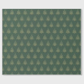 Feestelijk Goud Kerstgroen Cadeaupapier (Vlak)