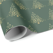Feestelijk Goud Kerstgroen Cadeaupapier (Rol Hoek)