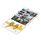 Feestelijk Gouden Gift Negen Fotocollage Magneet (Linkerzijde)