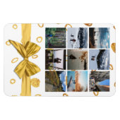 Feestelijk Gouden Gift Negen Fotocollage Magneet (Horizontaal)