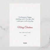 Feestelijk Gouden Hart met Kerst Pet Groen Folie Feestdagenkaart (Achterkant)