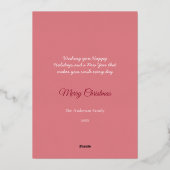 Feestelijk Gouden Hart met Kerst Pet Rood Folie Feestdagenkaart (Achterkant)