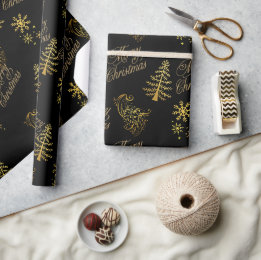 Feestelijk gouden kerstcadeaupapier cadeaupapier