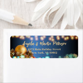 Feestelijk Gouden Kerstmis Bauble Retouradres Labe Etiket (Insitu)