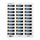 Feestelijk Gouden Kerstmis Bauble Retouradres Labe Etiket (Full Sheet)