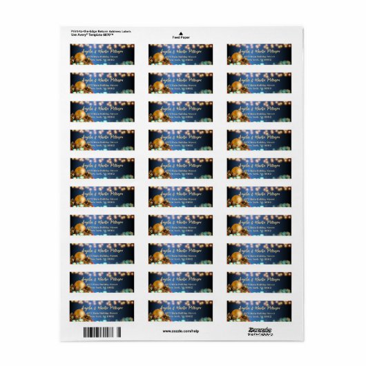 Feestelijk Gouden Kerstmis Bauble Retouradres Labe Etiket (Full Sheet)