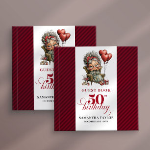 Feestelijk grappig 50e vrouw evenement gast tekenb gastenboek