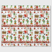 Feestelijk Grappig Kerst Elf Vakantie Verpakking P Cadeaupapier (Vlak)