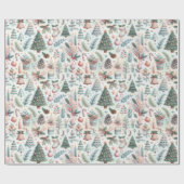 Feestelijk grillig kerstinpakpapier cadeaupapier (Vlak)