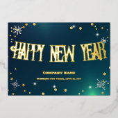 Feestelijk Groen 2024 Bedrijf Rode Lint Folie Feestdagenkaart (Voorkant)