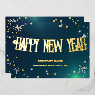 Feestelijk Groen 2024 Bedrijf Rood Lint Folie Feestdagenkaart