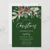 Feestelijk Groen Corporate Kantoor Kerstfeest Kaart (Voorkant)