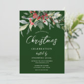 Feestelijk Groen Corporate Kantoor Kerstfeest Kaart (Staand voorkant)