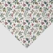 Feestelijk groen Elegant Bloemenpatroon Kerstmis Tissuepapier (Detail)