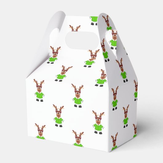 Feestelijk groen en goud Kasky Kerstrendier Bedankdoosjes (Achterkant)