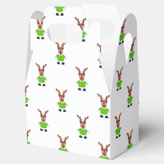 Feestelijk groen en goud Kasky Kerstrendier Bedankdoosjes (Geopend)