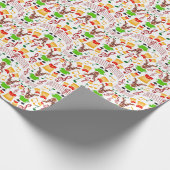 Feestelijk groen en goud Kasky Kerstrendier Cadeaupapier (Hoek)