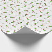 Feestelijk groen en goud Kasky Kerstrendier Cadeaupapier (Hoek)