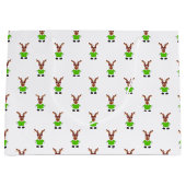 Feestelijk groen en goud Kasky Kerstrendier Groot Cadeauzakje (Voorkant)