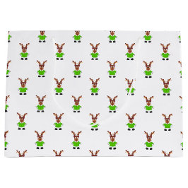 Feestelijk groen en goud Kasky Kerstrendier Groot Cadeauzakje