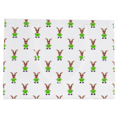 Feestelijk groen en goud Kasky Kerstrendier Groot Cadeauzakje (Achterkant)