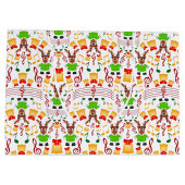 Feestelijk groen en goud Kasky Kerstrendier Groot Cadeauzakje (Achterkant)