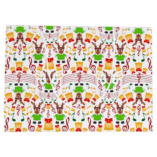 Feestelijk groen en goud Kasky Kerstrendier Groot Cadeauzakje (Achterkant)