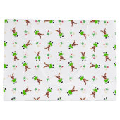 Feestelijk groen en goud Kasky Kerstrendier Groot Cadeauzakje (Achterkant)