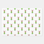 Feestelijk groen en goud Kasky Kerstrendier Inpakpapier Vel (Voorkant)