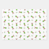 Feestelijk groen en goud Kasky Kerstrendier Inpakpapier Vel (Voorkant 2)