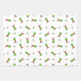 Feestelijk groen en goud Kasky Kerstrendier Inpakpapier Vel