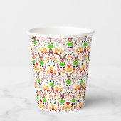 Feestelijk groen en goud Kasky Kerstrendier Papieren Bekers (Achterkant)