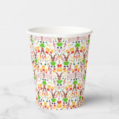 Feestelijk groen en goud Kasky Kerstrendier Papieren Bekers (Rechts)