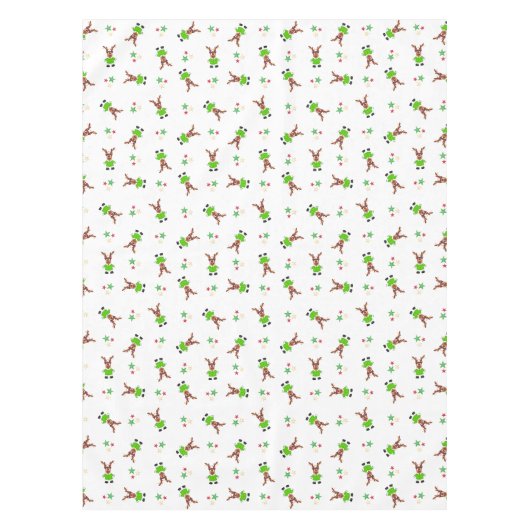 Feestelijk groen en goud Kasky Kerstrendier Tafelkleed (Voorkant)