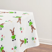 Feestelijk groen en goud Kasky Kerstrendier Tafelkleed (Voorbeeld)