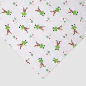 Feestelijk groen en goud Kasky Kerstrendier Tissuepapier (Detail)