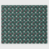 Feestelijk groen en rood geplakt – Gezellige vakan Cadeaupapier (Vlak)