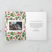 Feestelijk groen en winterbessen foto kerst feestdagen kaart (Binnen)