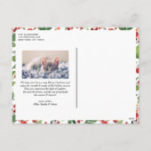 Feestelijk groen en winterbessen foto kerst feestdagenkaart (Achterkant)