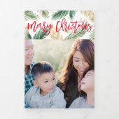 Feestelijk groen Goud Kerstmis Foto Gevouwen Kaart (Cover)