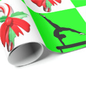 FEESTELIJK GROEN GYMNASTIEK KERSTONTWERP CADEAUPAPIER (Rol Hoek)