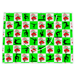 FEESTELIJK GROEN GYMNASTIEK KERSTONTWERP GROOT CADEAUZAKJE
