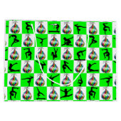 FEESTELIJK GROEN GYMNASTIEK KERSTONTWERP LARGE CADEAUTASJE (Achterkant)